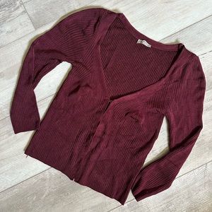 Intimately Free - Free People Maroon Sweater with 3/4 Sleeves